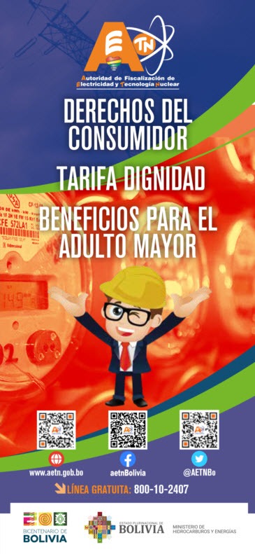 TRÍPTICO: DERECHOS Y OBLIGACIONES DEL CONSUMIDOR, TARIFA DIGNIDAD Y BENEFICIOS PARA EL ADULTO MAYOR EN LA FACTURA DE LUZ